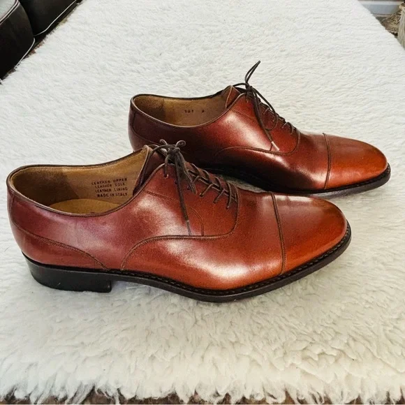 Calzoleria Harris Firenze Rich Brown Leather Oxfords size 9 - Picture 7 of 14
